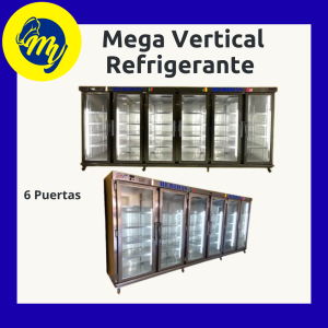 Vertical refrigerante de 6 puertas
