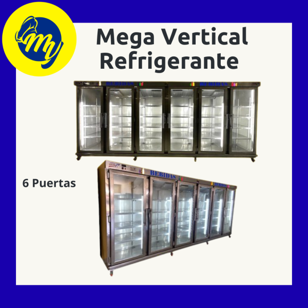 Vertical refrigerante de 6 puertas