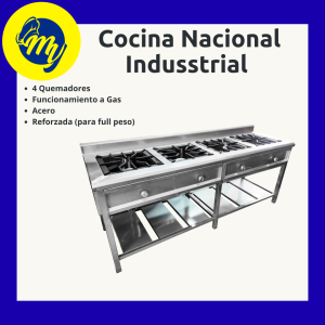 Cocina industrial de 4 quemadores